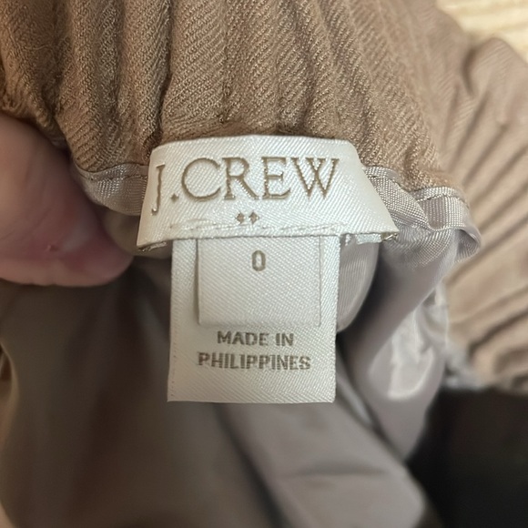 J. Crew size 0 Tan Wool Elastic Waist Band with Pockets Mini Skirt - Picture 7 of 7